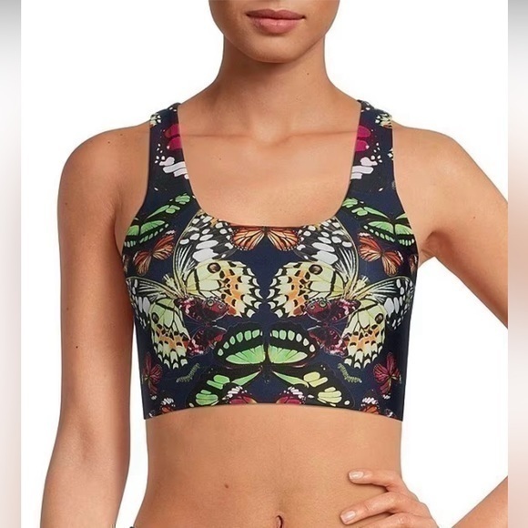 Terez Other - TEREZ Butterfly Print Scoop Neck Racerback Sports Bra Size XS